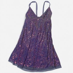 Free People Intimately Women’s Purple Sequin Mini Dress Size Large